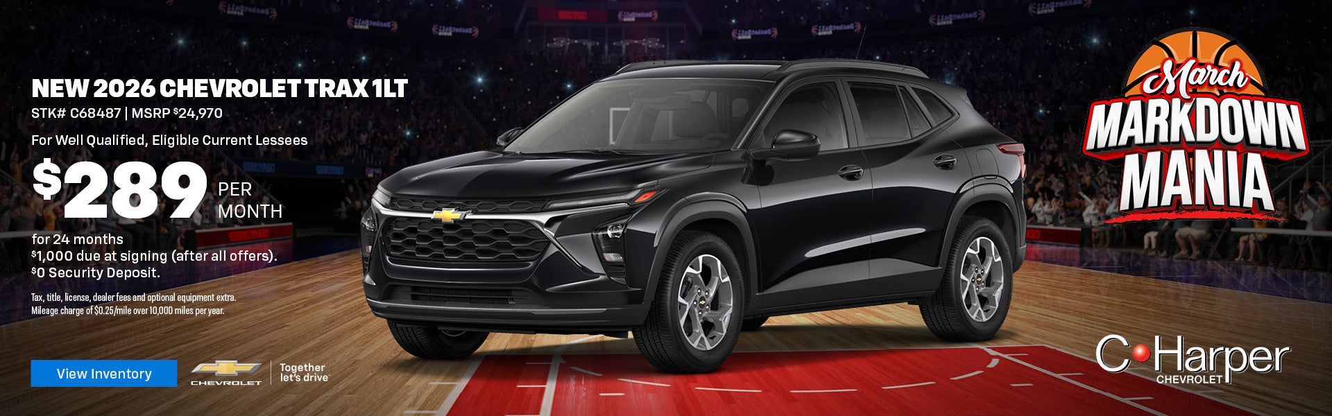 Lease a new 2026 Chevy Trax for $289/mo