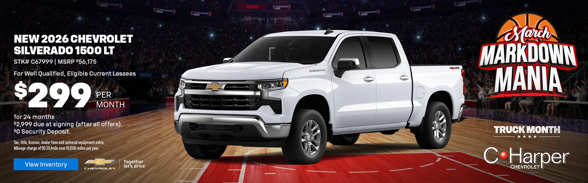 Lease a new 2026 Chevy Silverado for $299/mo