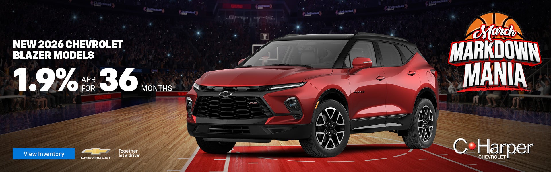Get 1.9% APR financing on a new 2026 Chevy Blazer