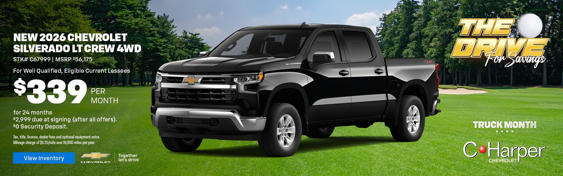 Lease a new 2026 Chevy Silverado 1500