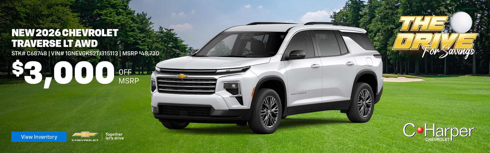 Save on a new 2026 Chevrolet Traverse LT