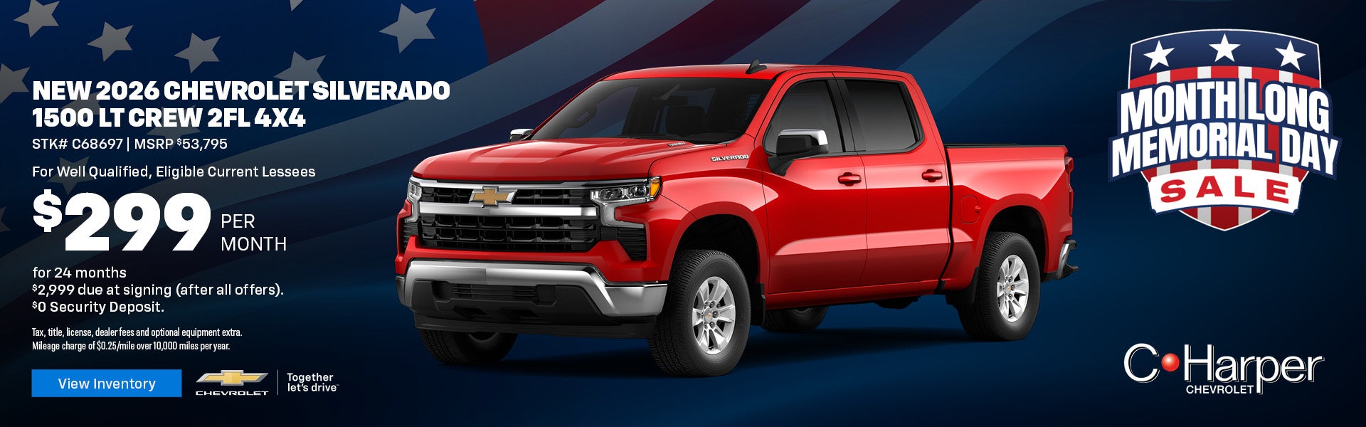 Lease a new 2026 Chevy Silverado 1500