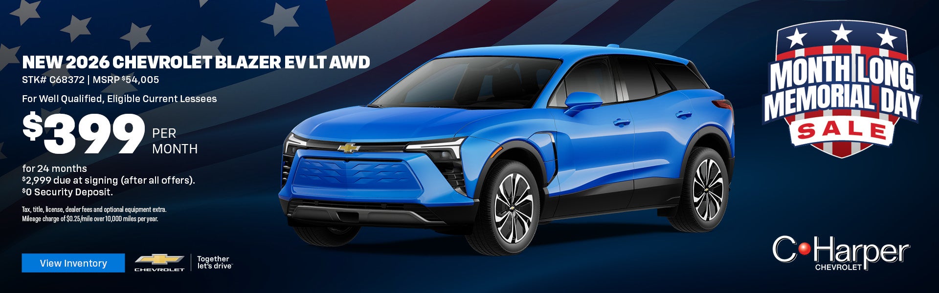 Lease a new 2026 Chevy Blazer EV