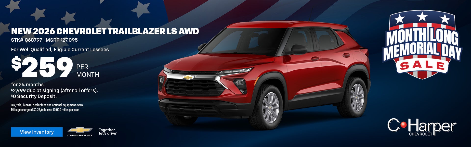 Lease a new 2026 Chevy Trailblazer