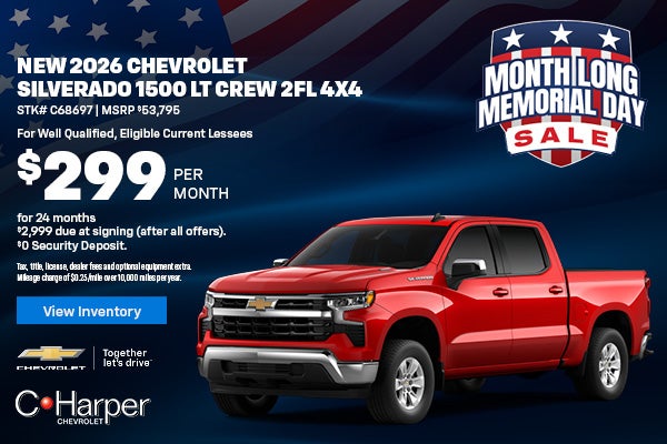 Lease a new 2026 Chevy Silverado 1500