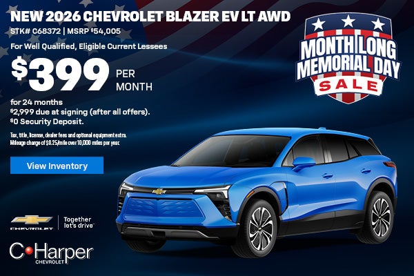 Lease a new 2026 Chevy Blazer EV