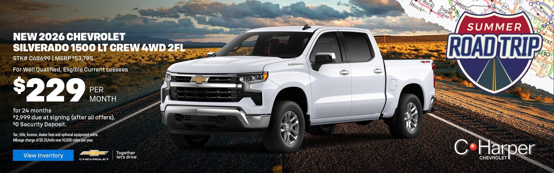 Lease a New 2026 Chevy Silverado 1500 LT Crew 4WD 2FL
