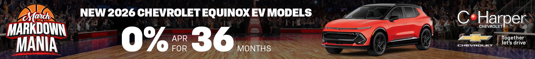 Get 0% APR for 36 months on new 2026 Chevy Equinox EV models